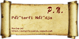 Péterfi Nádja névjegykártya